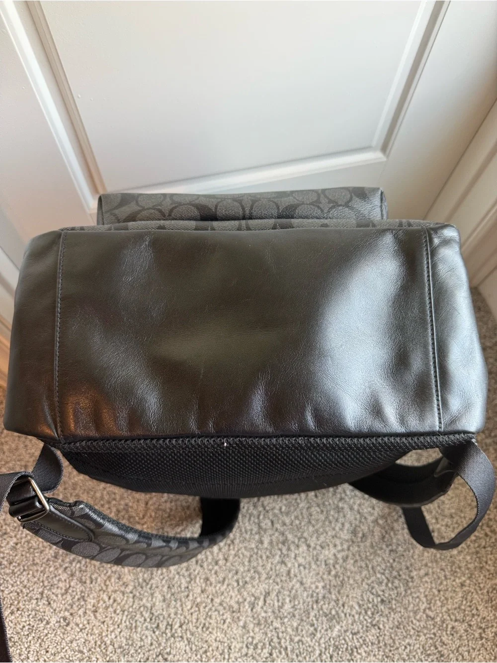 Coach Men's/Women’s Signature Logo Backpack in Charcoal and Black
